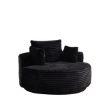 360° Swivel Accent Chair Upholstered Round Single Sofa Chair Sleeper Lounge Chair, Black