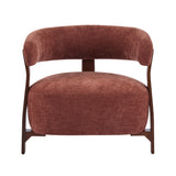 Modern Barrel Accent Chair, Minimalist Lounge Club Chair Upholstered Armchair with Rubberwood Legs