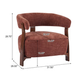 Modern Barrel Accent Chair, Minimalist Lounge Club Chair Upholstered Armchair with Rubberwood Legs
