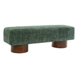 61.02" Boucle Upholstered Bench, Entryway Bench with Rubber & Plywood Frame for Bedroom, Living Room, Dining Room