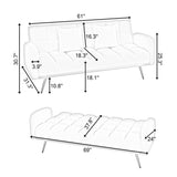 69" Convertible Loveseat Sofa Couch, Teddy Fleece Adjustable Sofa Bed for Living Room, Bedroom, Office