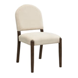 Mid-Century Modern Upholstered Dining Chairs Set of 2, Armless Side Chairs with Rubberwood Frame