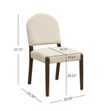 Mid-Century Modern Upholstered Dining Chairs Set of 2, Armless Side Chairs with Rubberwood Frame