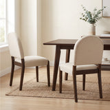 Mid-Century Modern Upholstered Dining Chairs Set of 2, Armless Side Chairs with Rubberwood Frame