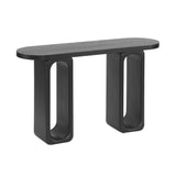 50" Modern Sculptural Console Table, Entryway Table with Oval Cutout Legs, Contemporary Sofa Table, Black