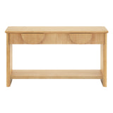 55" Fluted Console Table with 2 Soft-Close Drawers & Bottom Shelf, Entryway Table, Modern Farmhouse Sofa Table, Natural