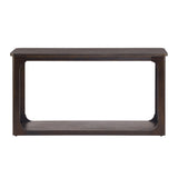 55" Console Table with Bottom Shelf, Minimalist Open Arch Entryway Table, Transitional Sofa Table, Espresso