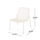 3-Piece Outdoor Conversation Set, Patio Chat Set, All-Weather Iron Mesh Bistro Lounge Chairs & Square Side Table