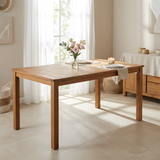 67" Outdoor Acacia Wood Dining Table, Rectangular Slatted Patio Table for 6, Smooth Rounded Corners, Natural