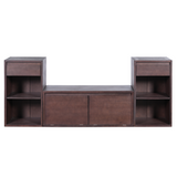 All-in-One Entryway Storage Bench with Cushion, Hallway Mudroom Bench with Drawers, Flip-Down Compartments & Adjustable Shelves