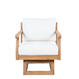Set of 2 Swivel Patio Armchair, 360° Rotating Outdoor Lounge Chair with Waterproof Cushions for Balcony, Porch & Garden, Natural