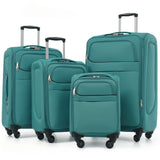 4 PCS Softside Luggage Set, Expandable Travel Suitcases with Spinner Wheels & TSA Lock for Travel/School, Green (18", 22", 26", 30")