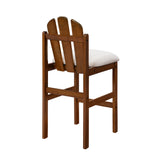 Set of 2 Bar Stools with Soft Cushion, Rubber Wood Counter Stools Dining Chairs, Walnut&Beige