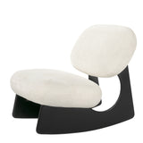 Rocking Accent Chair with Soft Cushion, Upholstered Armless Rocker Lounge Chair Single Sofa Chair, Off-White
