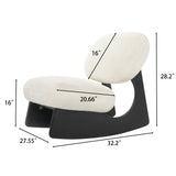 Rocking Accent Chair with Soft Cushion, Upholstered Armless Rocker Lounge Chair Single Sofa Chair, Off-White