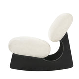 Rocking Accent Chair with Soft Cushion, Upholstered Armless Rocker Lounge Chair Single Sofa Chair, Off-White