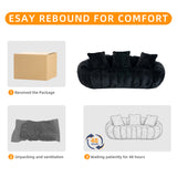 Bean Bag Sofa Floral-shaped Sofa Soft Loveseat Lazy Lounger Cloud Couch, Black