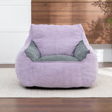 Bean Bag Chair Lazy Single Sofa Soft Lounge Cloud Couch for Adults Teens, Gray&Purple
