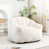 Roomy Bean Bag Chair Sofa with Removable Cover, Lazy Single Sofa Soft Lounge Cloud Couch for Adults Kids, White