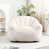 Roomy Bean Bag Chair Sofa with Removable Cover, Lazy Single Sofa Soft Lounge Cloud Couch for Adults Kids, White