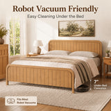 Queen Size Wood Platform Bed Frame, Mid-Century Wooden Bed Frame, No Box Spring Needed, Noise-Free Design