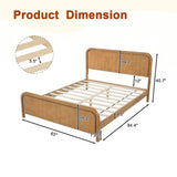 Queen Size Wood Platform Bed Frame, Mid-Century Wooden Bed Frame, No Box Spring Needed, Noise-Free Design