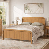 Queen Size Wood Platform Bed Frame, Mid-Century Wooden Bed Frame, No Box Spring Needed, Noise-Free Design