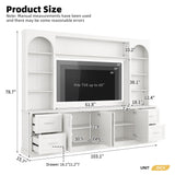 Arched Entertainment Center Wall Unit, Farmhouse TV Stand for TVs Up to 65", All-in-One Media Console with Drawers
