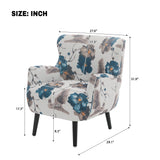 Upholstered Accent Chair, Chenille Club Chair, Comfy Armchair with Rubberwood Legs for Bedroom, Reading Nook & Office