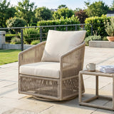 Outdoor 360° Swivel Club Chair Ergonomic Patio Accent Chair with Soft Cushions & Rust-Resistant All-Weather Frame