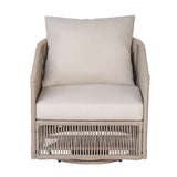 Outdoor 360° Swivel Club Chair Ergonomic Patio Accent Chair with Soft Cushions & Rust-Resistant All-Weather Frame