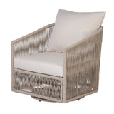 Outdoor 360° Swivel Club Chair Ergonomic Patio Accent Chair with Soft Cushions & Rust-Resistant All-Weather Frame
