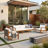 3-Piece Patio Conversation Set, Rope-Woven Outdoor Sectional Sofa Set, 3-Seater Sofa & 2 Armchairs with Water-Resistant Cushions