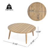 4-Piece Outdoor Patio Rope Chat Set, Acacia Wood Patio Conversation Furniture Set with Loveseat, Chairs & Coffee Table
