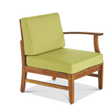 Outdoor Sofa and Coffee Table Set, Acacia Wood Patio Conversation Set with Water-Resistant Cushions