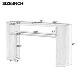 Rustic Console Table with Fluted Legs, Farmhouse Entryway Sofa Table with Open Shelf