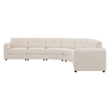 Curved Modular Sectional Sofa, Upholstered L-Shaped Couch, Button Tufted Back Modular Sofa, 6 Seat Sofa