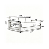 67" Outdoor 3-Seater Sofa Couch, Acacia Wood Patio Daybed with 6" Thicker Cushions, Water-Resistant & Removable Covers