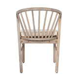 Set of 2 Outdoor Dining Chairs Ergonomic Patio Accent Chairs with Windsor Curved Spindle,Soft Cushion&Weather-Resistant Frame,Light White