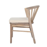 Set of 2 Outdoor Dining Chairs Ergonomic Patio Accent Chairs with Windsor Curved Spindle,Soft Cushion&Weather-Resistant Frame,Light White