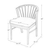 Set of 2 Outdoor Dining Chairs Ergonomic Patio Accent Chairs with Windsor Curved Spindle,Soft Cushion&Weather-Resistant Frame,Light White