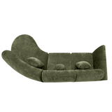 140" Modern Curved Sectional Sofa, 3-Piece Modular Couch with Chaise, Compressed Sponge Construction, Fully Assembled