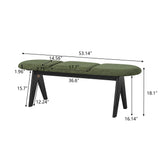 53" Entryway Bench, Upholstered Bench with Black Wood Legs for Living Room,Bedroom, 250 LBS Capacity
