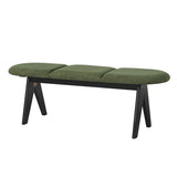 53" Entryway Bench, Upholstered Bench with Black Wood Legs for Living Room,Bedroom, 250 LBS Capacity