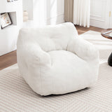 Teddy Bean Bag Chair with Armrests, Removable Cover & Side Pocket, Lazy Sofa Chairs for Living Room, Bedroom, Reading Room