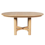 Extendable Dining Table with Solid Wood Legs & Safe Rounded Edge, Oval Dinner Table Kitchen Table Desk for 4-6, Natural