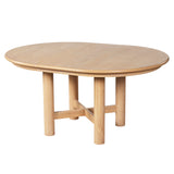Extendable Dining Table with Solid Wood Legs & Safe Rounded Edge, Oval Dinner Table Kitchen Table Desk for 4-6, Natural