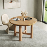 Extendable Dining Table with Solid Wood Legs & Safe Rounded Edge, Oval Dinner Table Kitchen Table Desk for 4-6, Natural