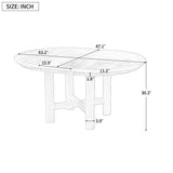 Extendable Dining Table with Solid Wood Legs & Safe Rounded Edge, Oval Dinner Table Kitchen Table Desk for 4-6, Natural