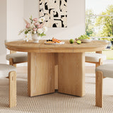Farmhouse Oval Extendable Dining Table with Adjustable Foot Pads for Dining Room, Kitchen, Apartment